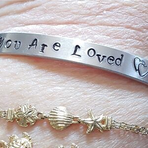 You are loved, Aluminum cuff br…